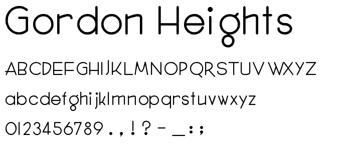 Gordon Heights font